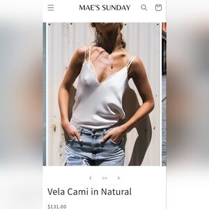 Mae's Sunday silk Vela cami